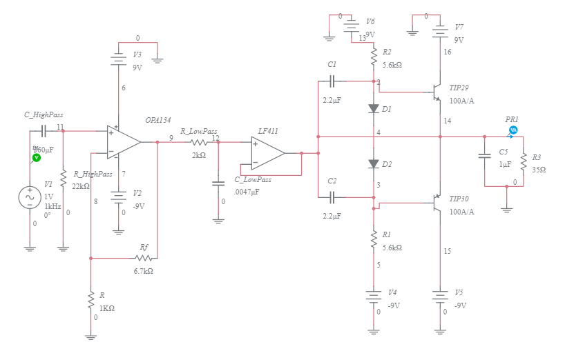 2 Stage Hifi Headphone Amplifier Schematic Multisim Live 2597