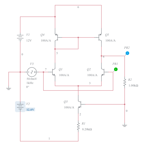 Diff Amp Bjt Multisim Live