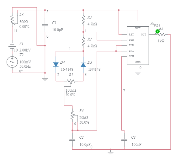 555 timer- variable frequency and Duty Cycle - Multisim Live