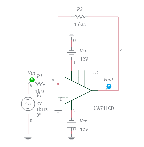 Non inverting schmitt trigger - Multisim Live