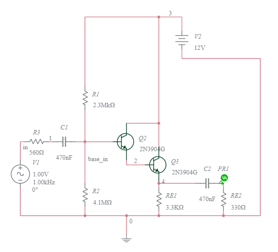 Copy of BJT Darlington Pair Amplifier - Multisim Live