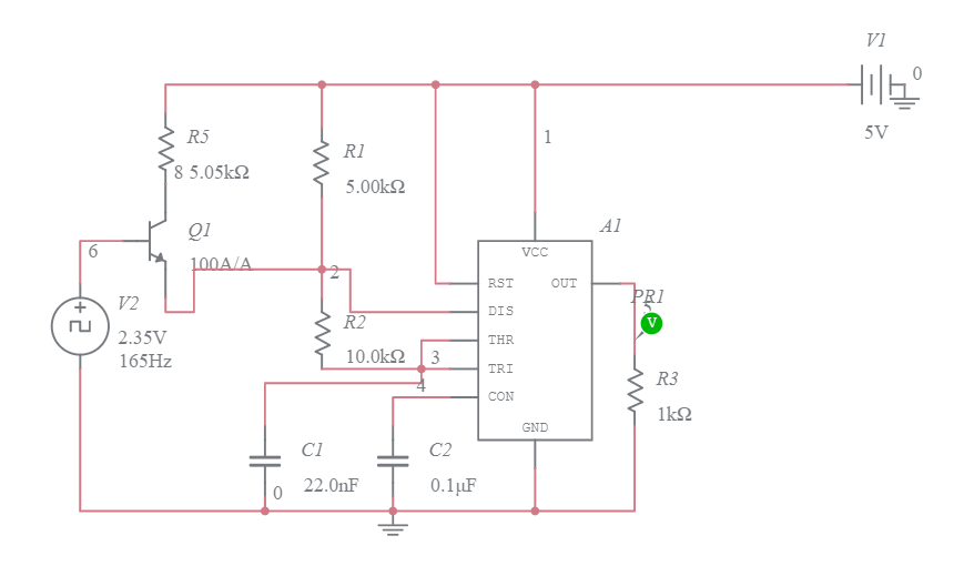 Astable multivibrator using 555 timer - Multisim Live