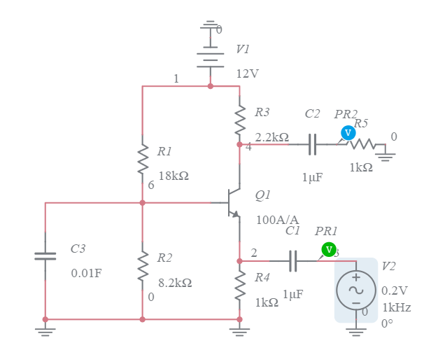 Copy Of Common Base Amplifier Multisim Live