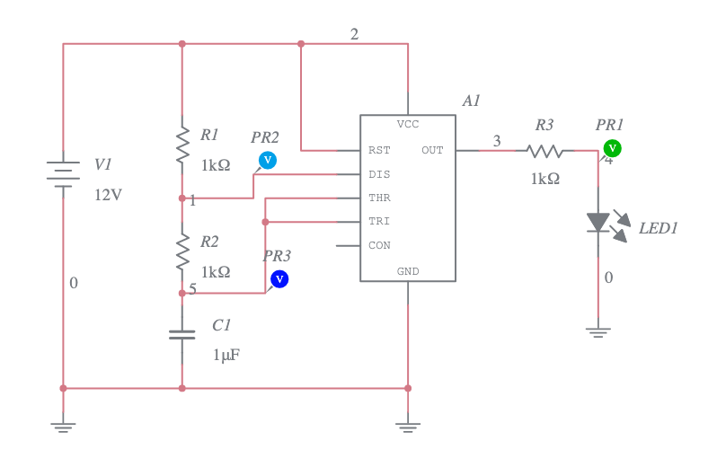 555 Blinking a LED -adjustable - Multisim Live