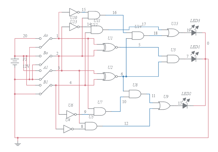 2 Bit Comparator - Multisim Live