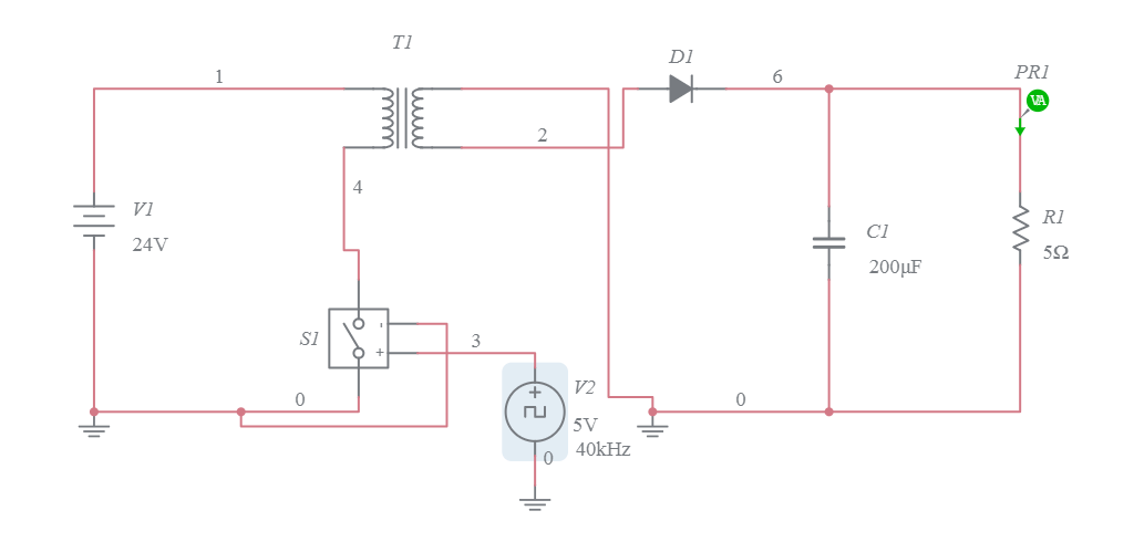 Flyback converter (1) jw - Multisim Live