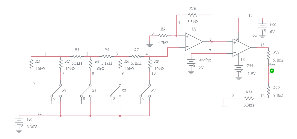 r-2r ladder DAC with comparator - Multisim Live