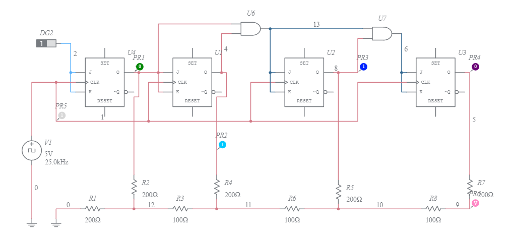 4 Bit Digital To Analog Converter Multisim Live 8233