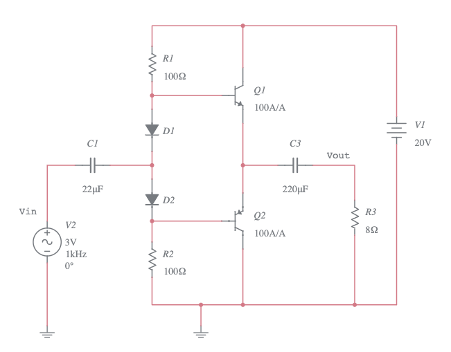 Class B Amplifier Push Pull Multisim Live