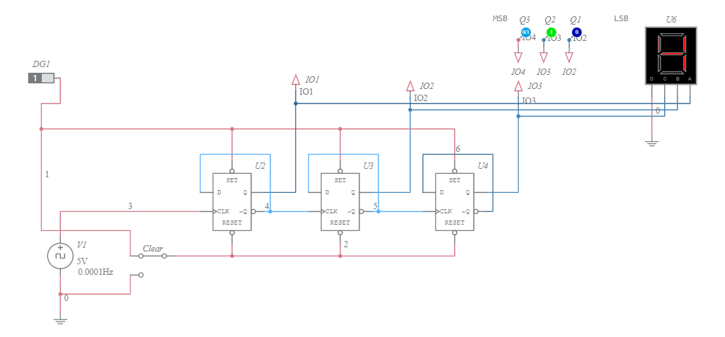 D Flip 3 Bit Binary Up Counter Multisim Live 4619