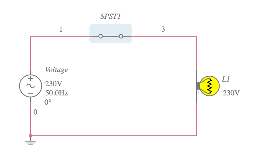 One-Way Lighting Circuit - Multisim Live