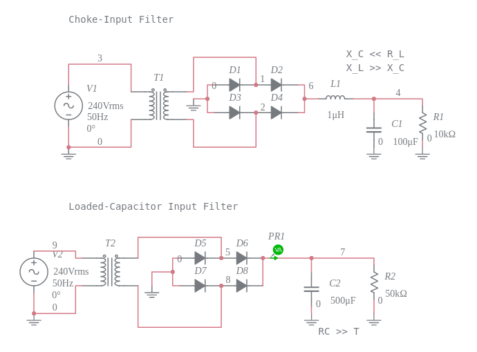 Rectifier Filters Multisim Live