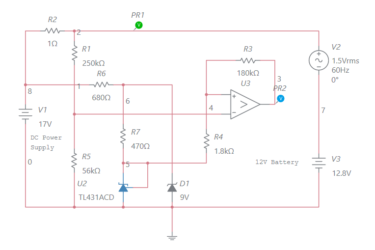 12V Battery charge controller - Multisim Live