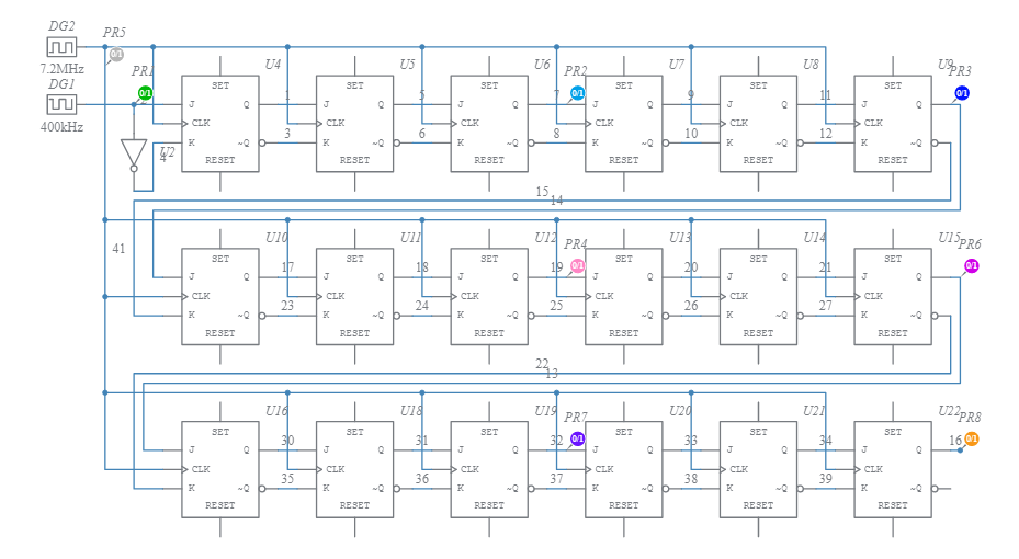 Shift Register Frequency Divider Multisim Live 6464