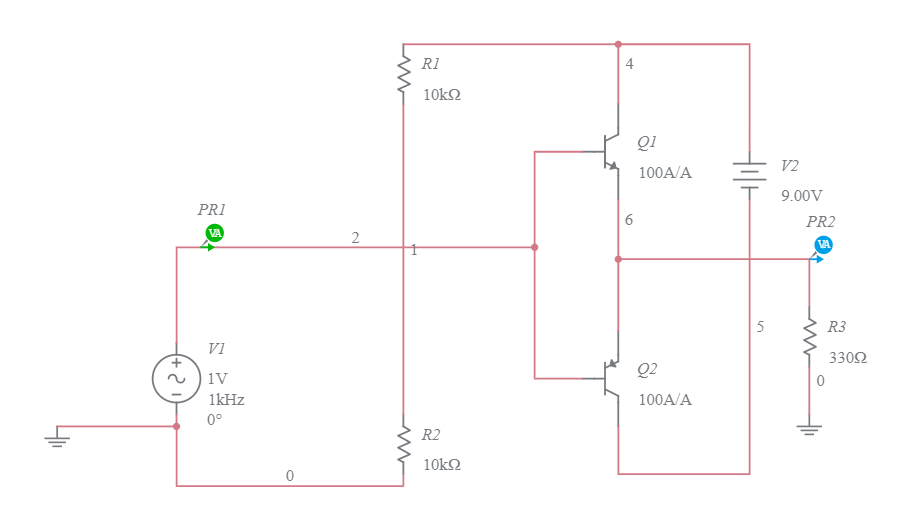 Class B Amplifier - Multisim Live