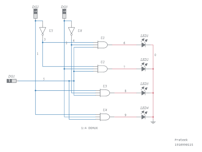 1:4 DEMULTIPLEXER - Multisim Live