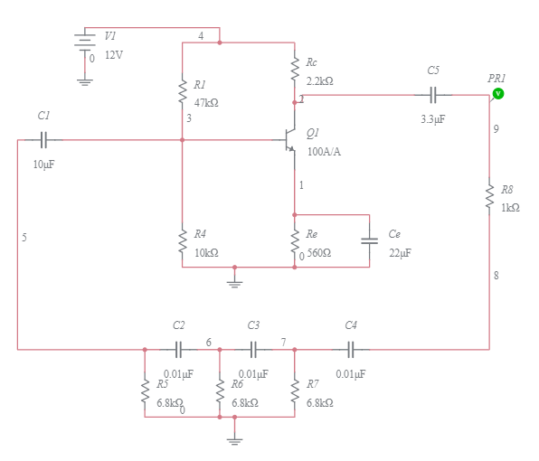 Rc Phase Shift Oscillator Using Transistor Multisim Live 9131