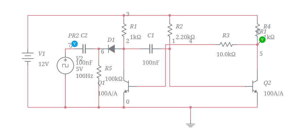 monostable multivibrator using transistor experiment