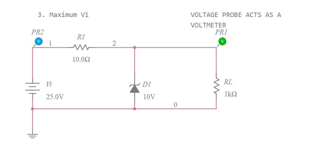 DESIGN OF ZENER DIODE REGULATOR CIRCUIT-2 - Multisim Live