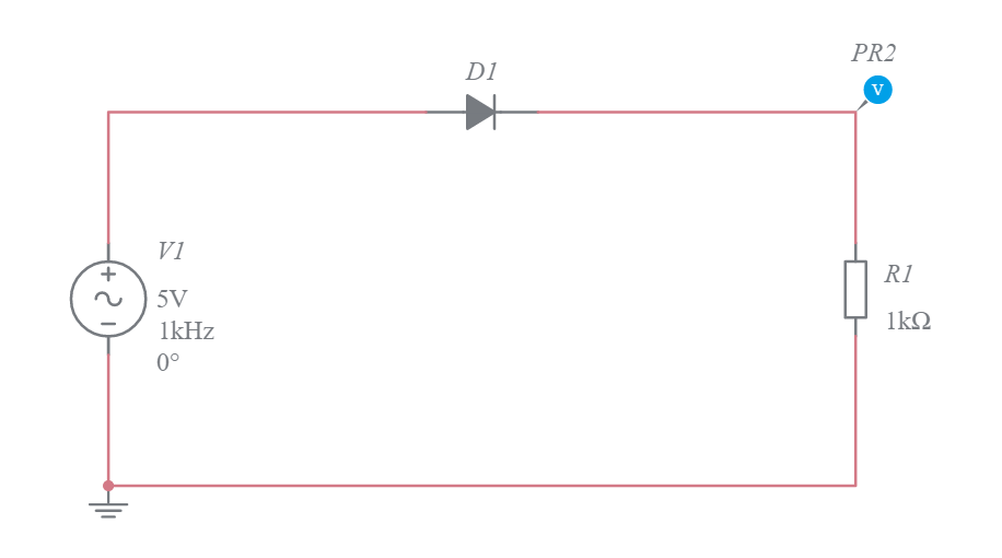 AC diode and resistor circuit - Multisim Live