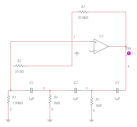 RC phase shift oscillator using op-amp - Multisim Live