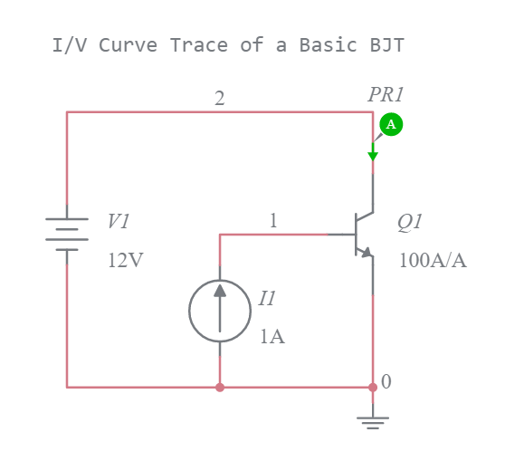 DC Sweep - Characteristic I-V Curves of BJT - Multisim Live