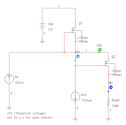 MOSFET Active Battery (Floating Active Level Shifter) - Multisim Live