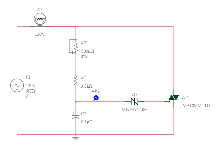 Lsg Dimmer-schaltung Mit Triac-diac - Multisim Live