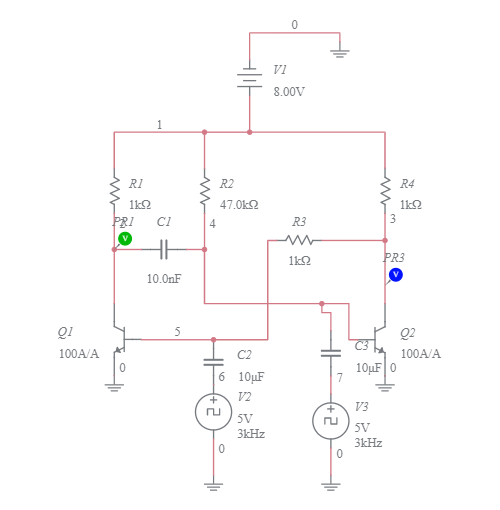 Bistable Multivibrator using BJTs - Multisim Live