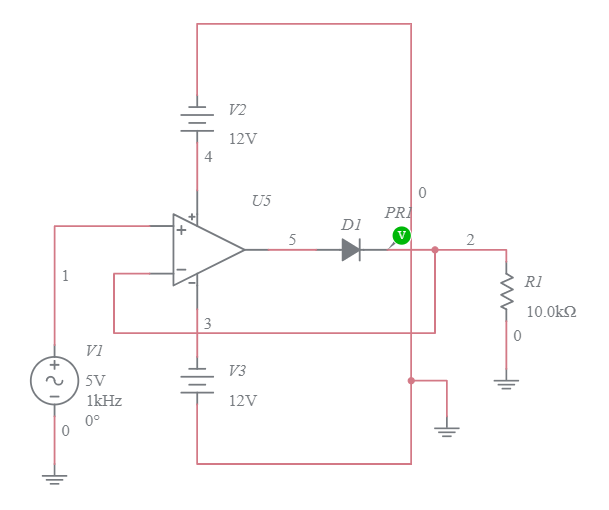 Precision rectifier - Multisim Live