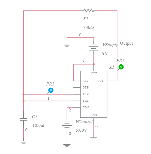 Voltage Controlled Oscillator using 555 Timer - Multisim Live