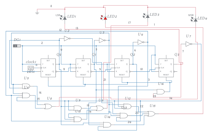 Modulo 10 counter (1) - Multisim Live