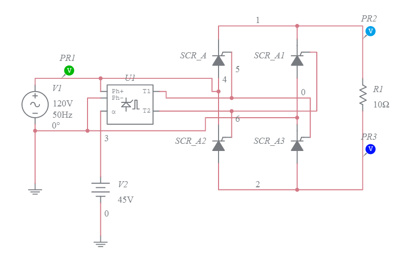 Exp-3 Single Phase Full Converter - Multisim Live