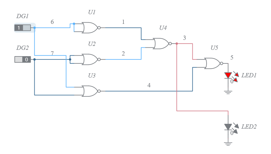 Half Adder Using NOR gate - Multisim Live