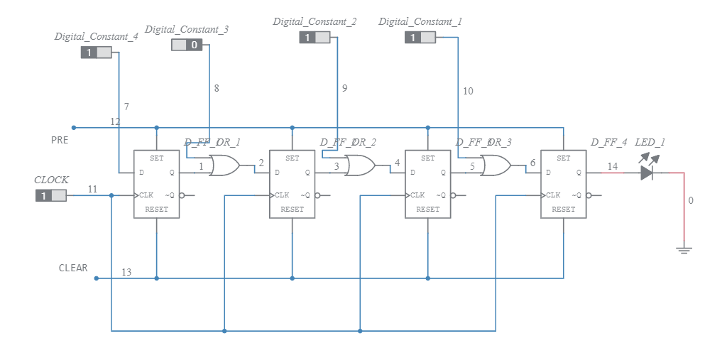 PISO Shift Register - Multisim Live