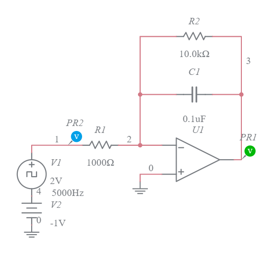 INTEGRATOR - OP AMP - Multisim Live