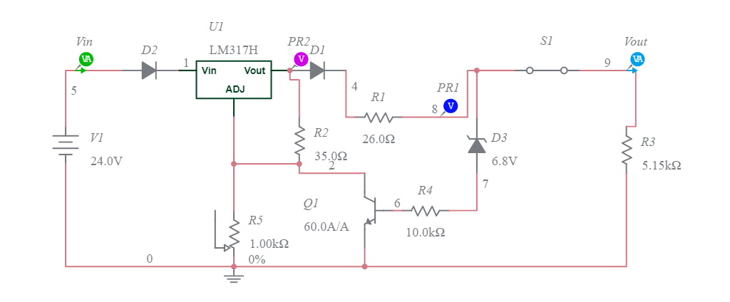 LM317 Voltage Regulator - Multisim Live