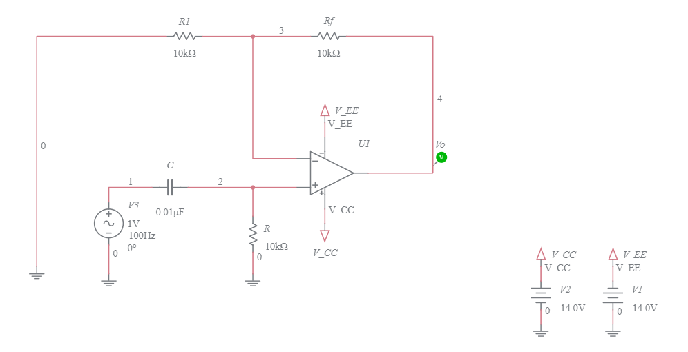 1st Order High Pass Filter - Multisim Live