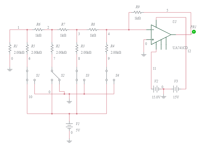 R-2R DAC (Op-Amp) - Multisim Live