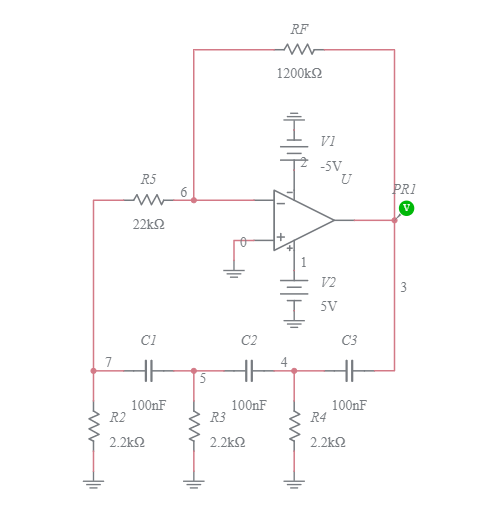 Rc Osillator Rc Phase Shift Oscillator Multisim Live