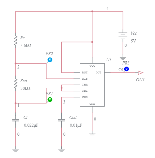 555 Timer Conventional Astable Multivibrator - Multisim Live