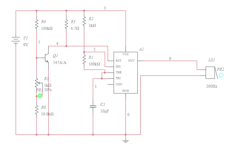 Fire Alarm Using 555 Timer - Multisim Live