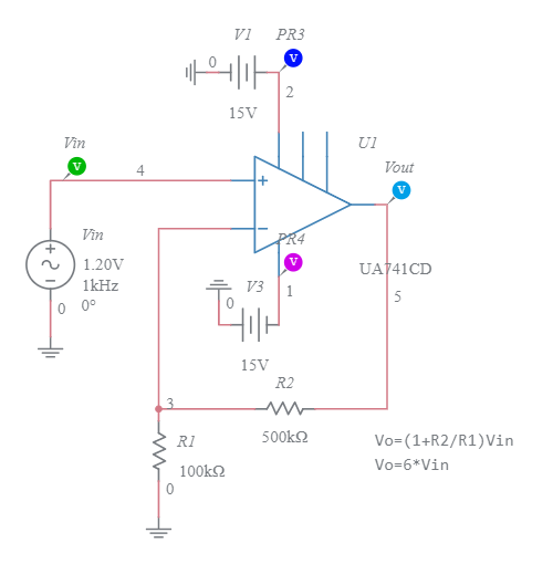 No inversor OpAmp RTO - Multisim Live