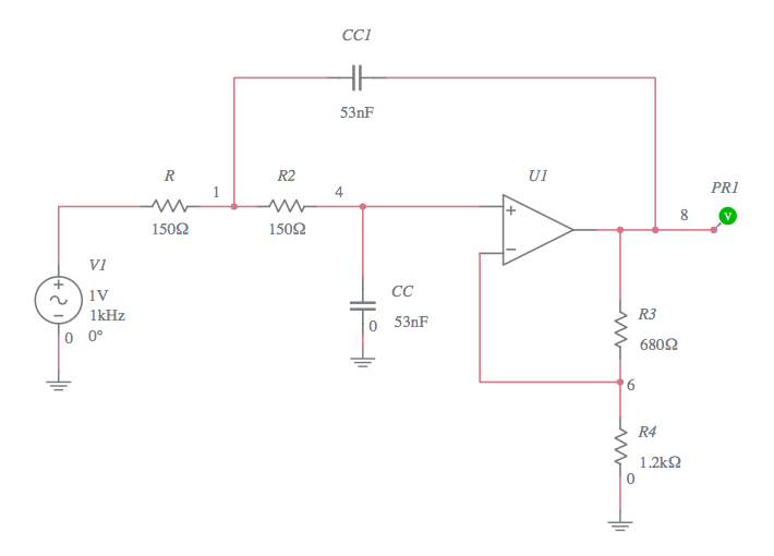 20 kHz Low pass with Op-Amp - Multisim Live