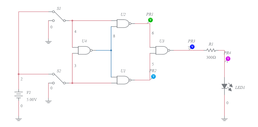 XOR GATE using NAND Gate - Multisim Live