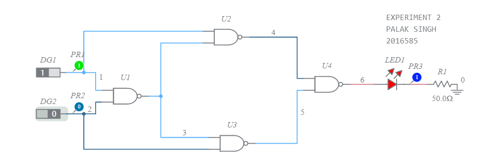 Xor Gate Usign Nand Gate Multisim Live 9346