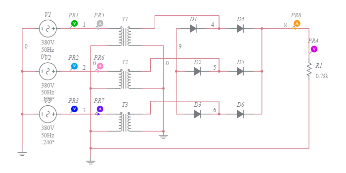 3-Phase Y Full-Wave Rectifier - Multisim Live