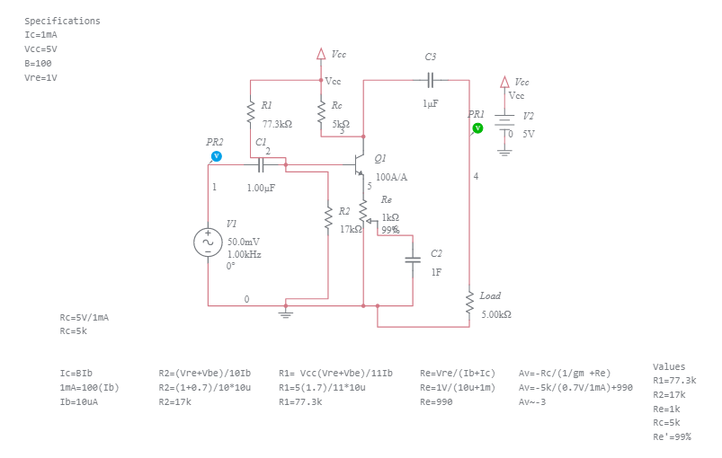 Common Emitter Amplifier - Multisim Live