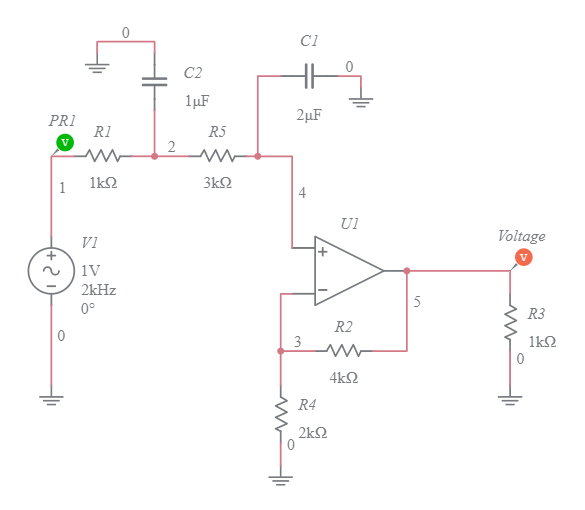 Active Low Pass Filter - Multisim Live