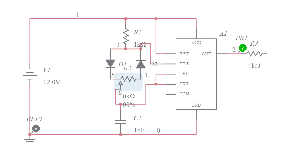 555 Timer Square Wave Generator - Multisim Live